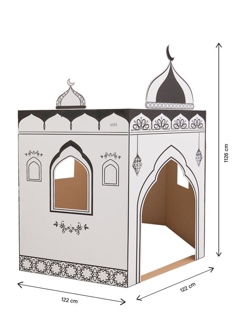 هلالفل بيت لعب على شكل مسجد من الكرتون قابل للتلوين من هلال فول | نشاط تركيبي للأطفال | لعب إبداعي | للعب الداخلي | هدية إسلامية للأطفال | لعبة تعليمية | سهل التركيب - Image 3